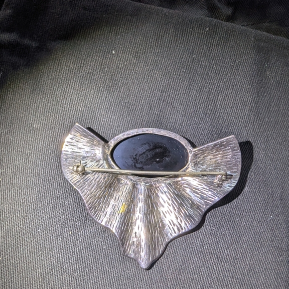 Elegant Black and Silver Brooch